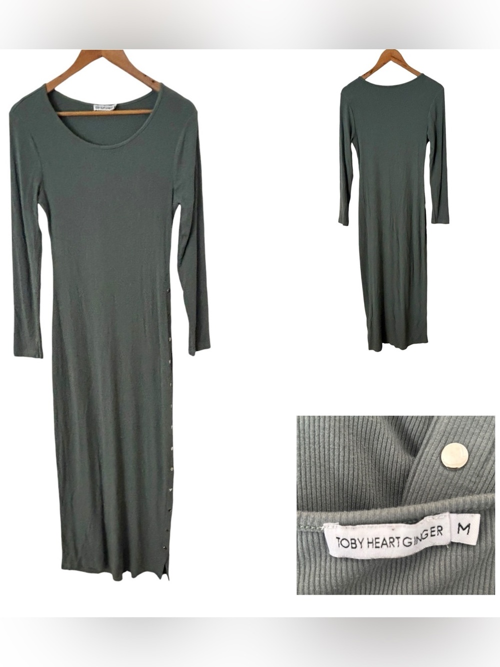 Toby Heart Ginger Ribbed Midi Dress